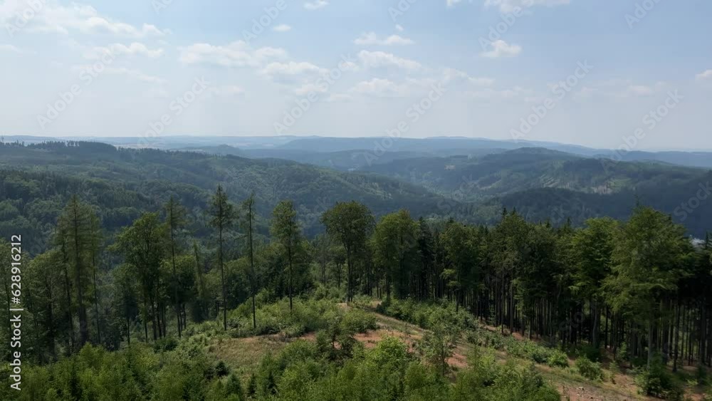 Panoramic view of Karlovy Vary and Diana Tower from Goethe Lookout Tower in Karlovy Vary, Czech Republic Panoramic view of Karlovy Vary and Diana Tower from Goethe Lookout Tower in Karlovy Vary, Czech Republic