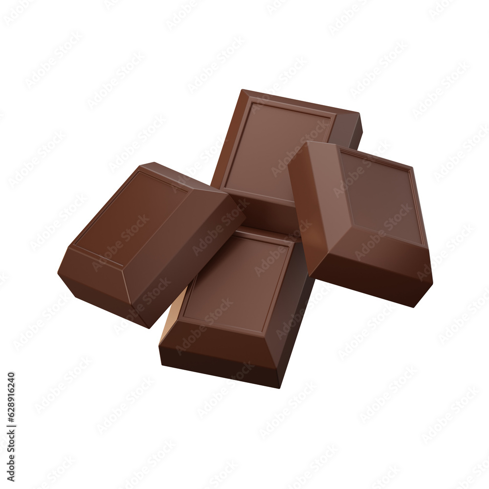 Chocolate Cube World Chocolate Day 3D Illustrations