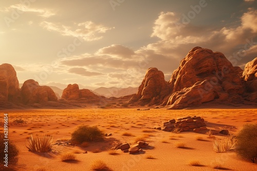 Photos of desert landscapes, Generative AI
