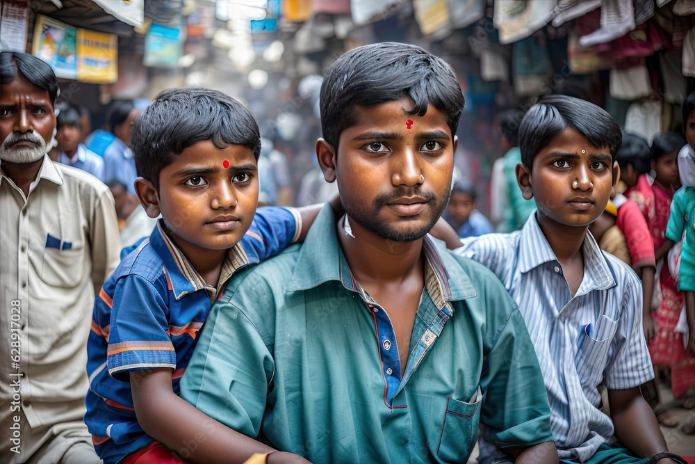Obraz premium Indian people on the street.