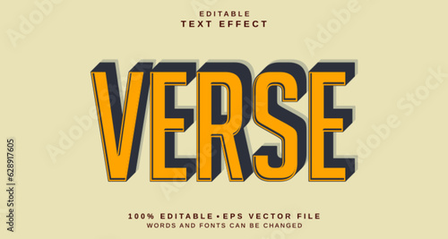 Editable text style effect - Verse text style theme.