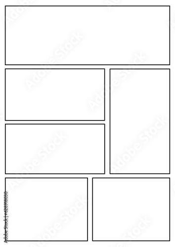 Manga storyboard layout A4 template for rapidly create papers and comic book style page 14