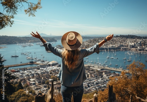 young woman on vacations ha...
