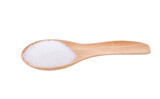 White sugar in wooden spoon  on transparent png
