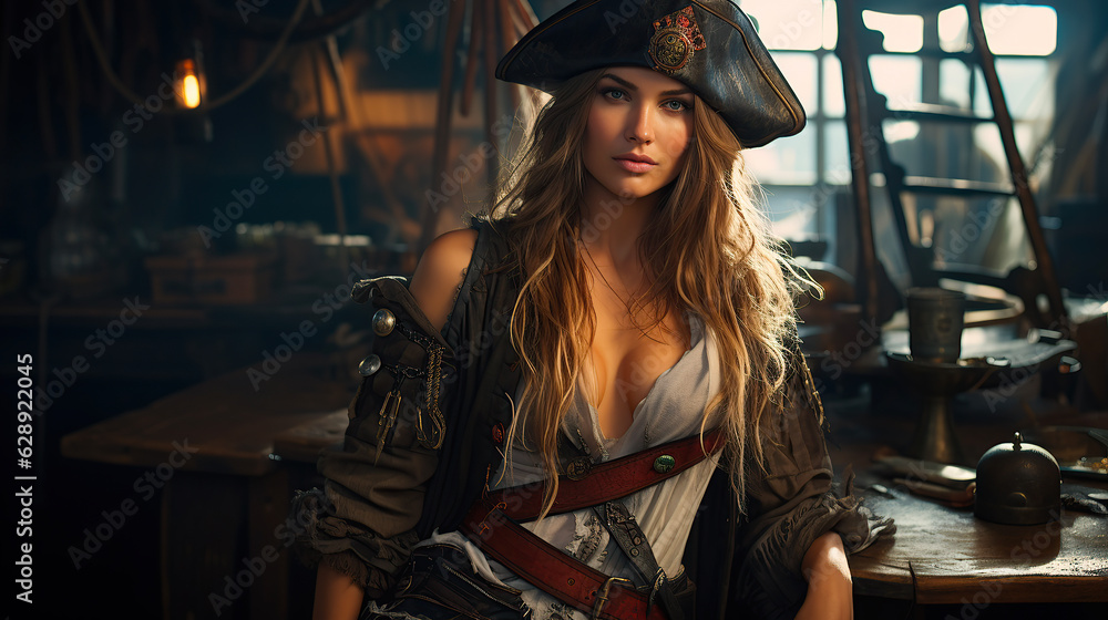 Pirate captain woman - AI Generative