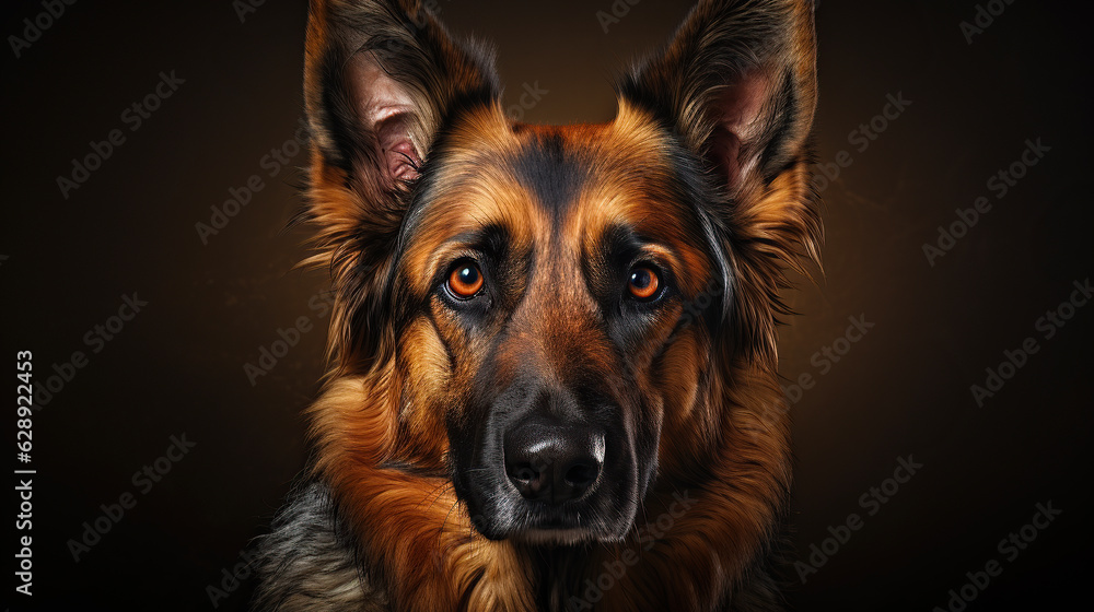 German Shepherd - Dog face - AI Generative German Shepherd - Dog face - AI Generative