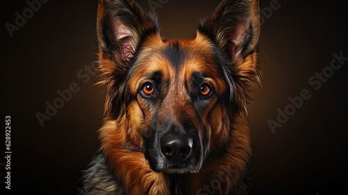 German Shepherd - Dog face - AI Generative