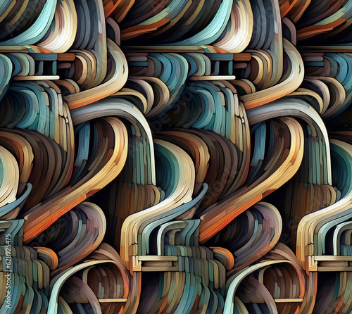 Style Colorful Abstract Seamless Tiles modern curves
