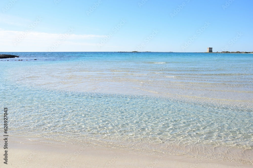 Crystalline water and white sandy beach