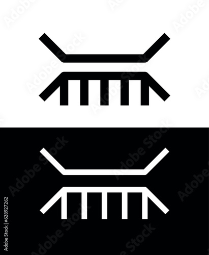 Dam or bridge icon. Pictogram for marking the area on the map. Iron bridge over the river.