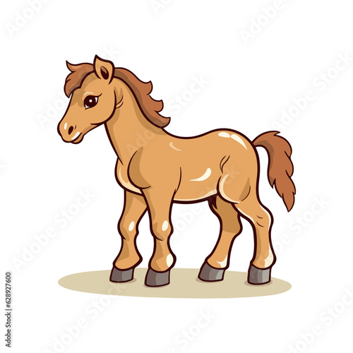 foal horse baby animal cartoon