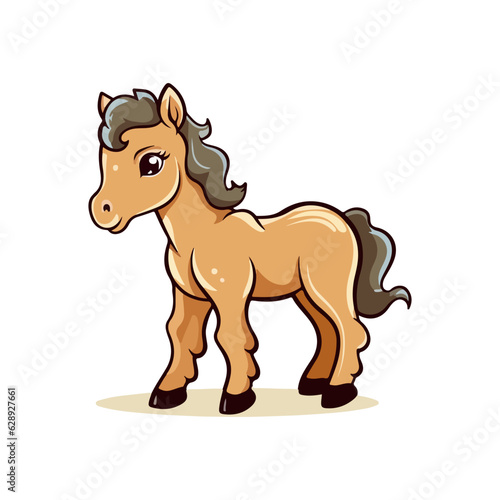 foal horse baby animal cartoon