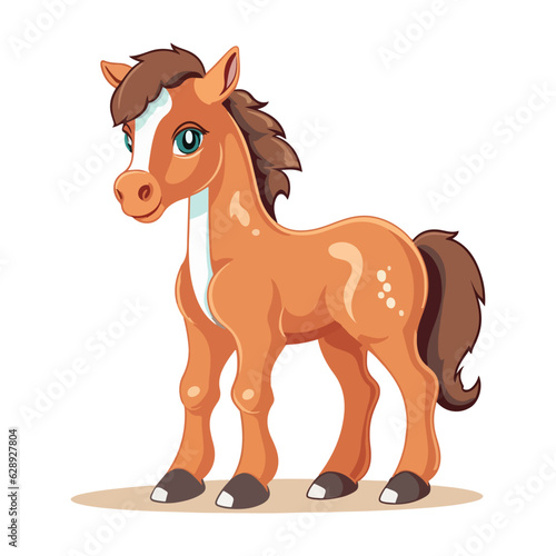 foal horse baby animal cartoon