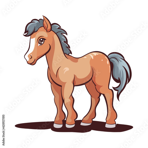 foal horse baby animal cartoon