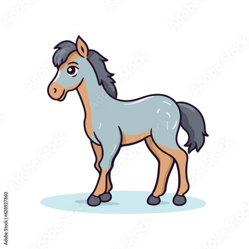 foal horse baby animal cartoon