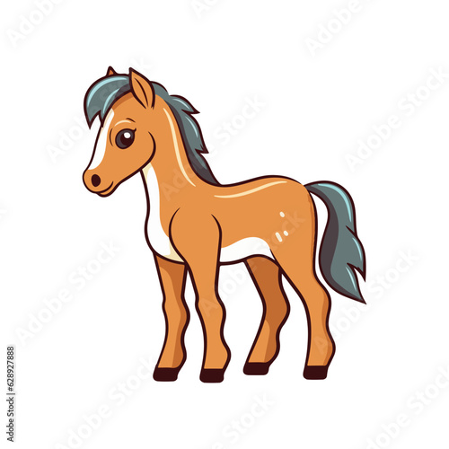 foal horse baby animal cartoon