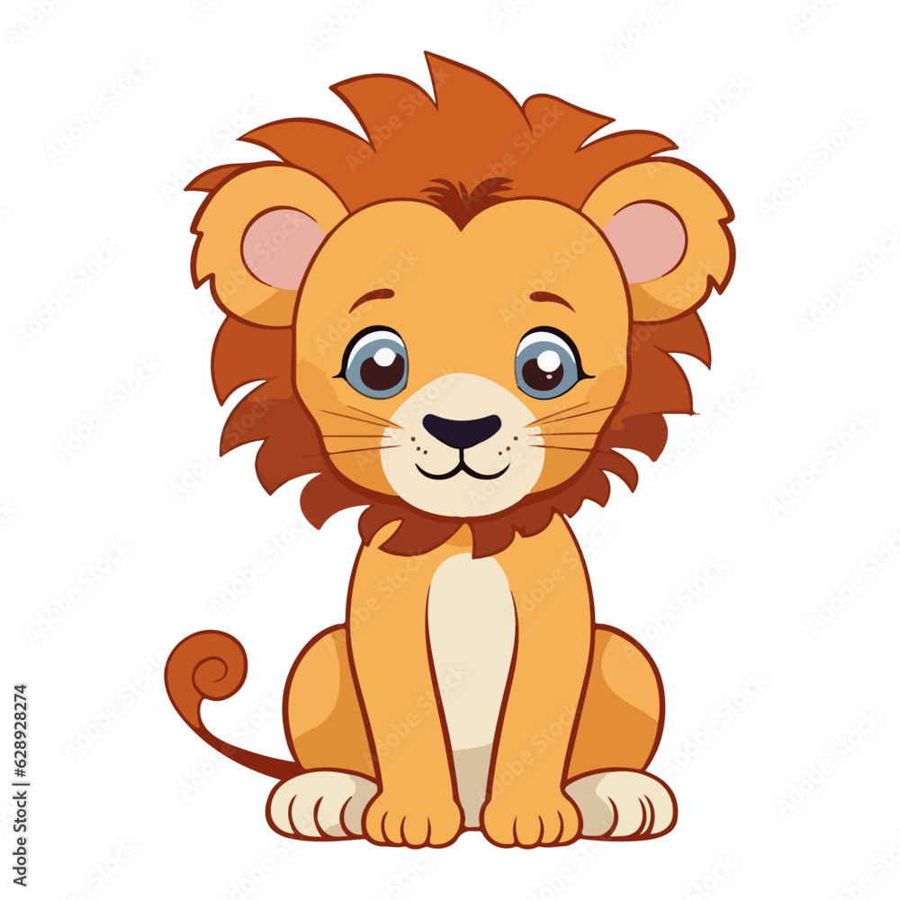 Lion baby cartoon cute