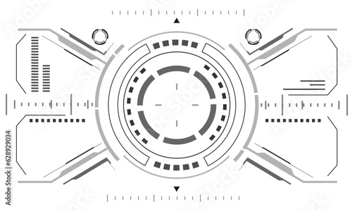 HUD sci-fi interface screen monochrome view design virtual reality futuristic technology display vector