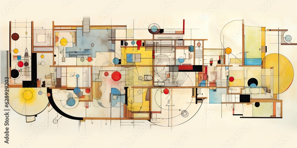 AI Generated. AI Generative. Abstract geometric floor plan design ...