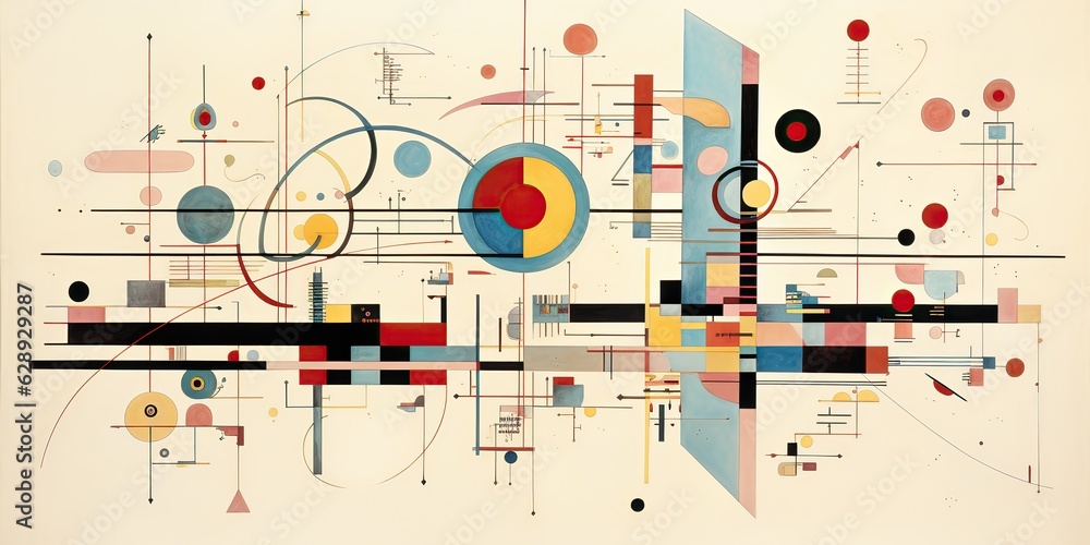 Naklejka premium AI Generated. AI Generative. Abstract geometric floor plan design architecture top view pattern background graphic art. Watercolor ink poster