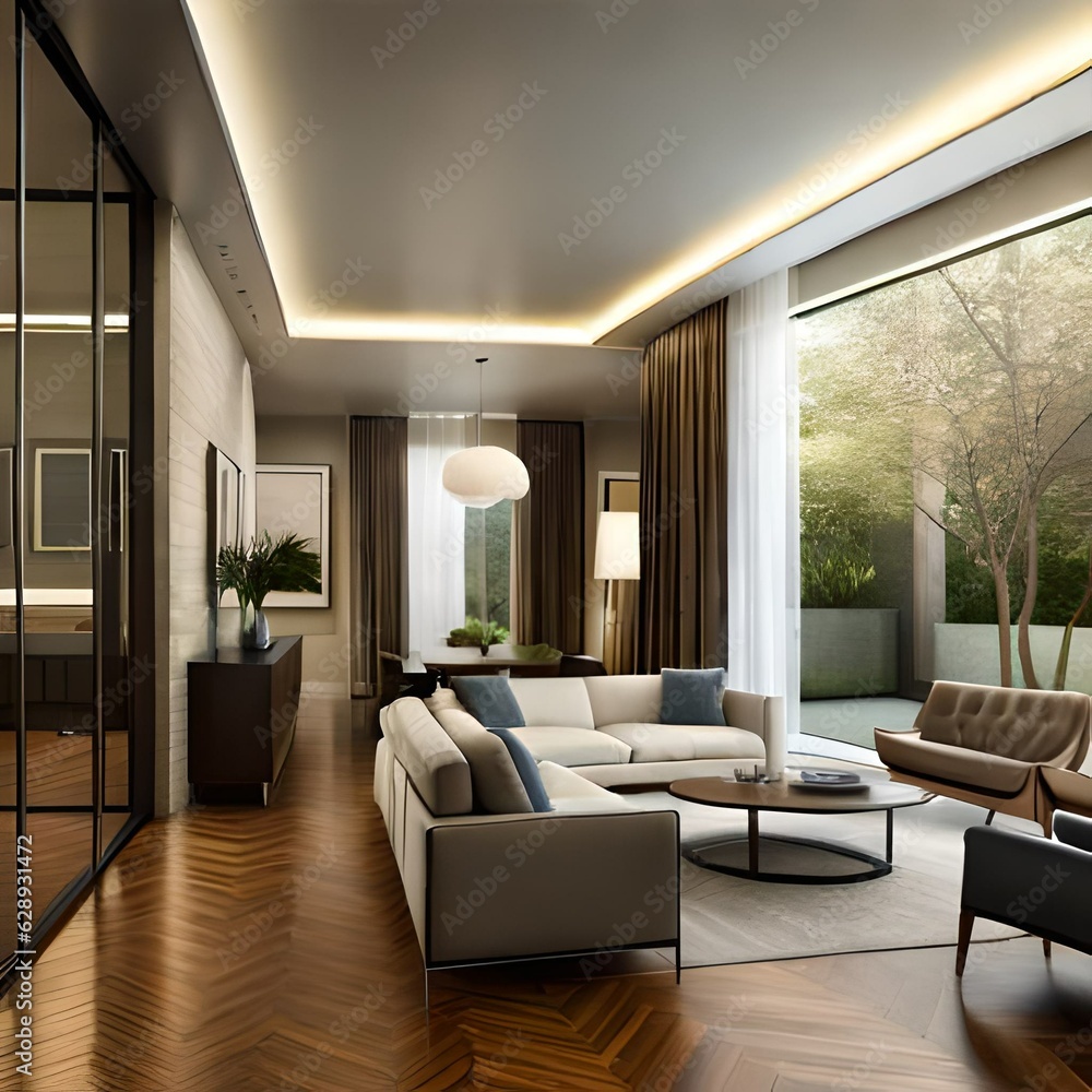 Fototapeta premium living room interior generated Ai