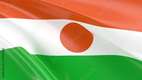 Niger flag waving 3D Illustration