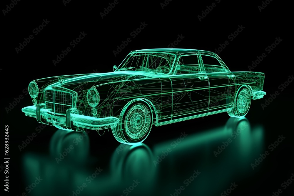 wireframe isolated on black background wireframe isolated on black background