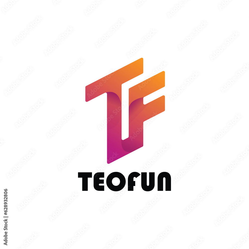 TF letter logo design TF letter logo design