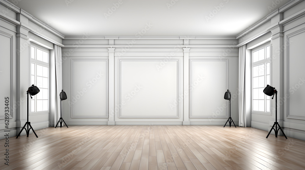 Obraz premium white background backdrop space ai generated