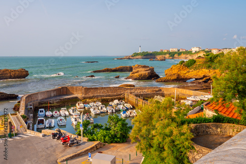Fishing Boats in Small Port by the Seaside in Biarritz, Southwestern France photo