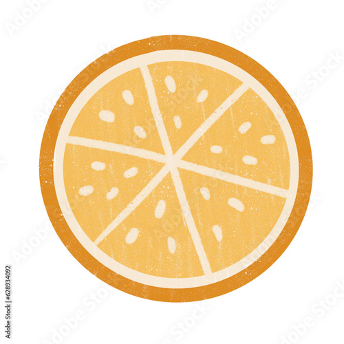 Yellow melon with hand drawing on transparent back gound. Printable wih high quality.  photo