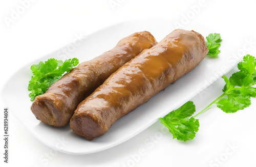Andouillette  food over white background