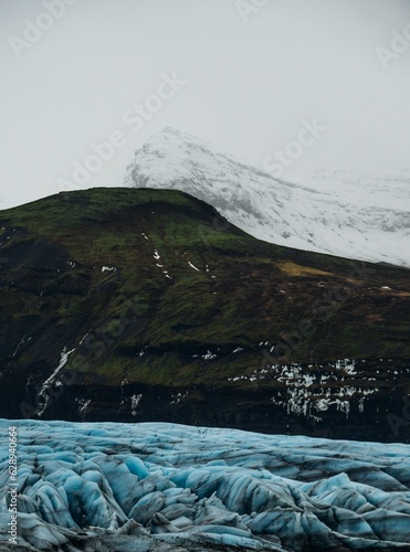Breathtaking view of a majestic glacier in Reykjavik, Iceland