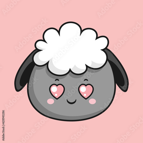 Wallpaper Mural Sheep Heart Eyes Face Cartoon Head Lamb Sticker Torontodigital.ca