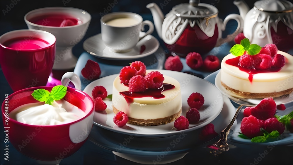 dessert with strawberry and cream dessert with strawberry and cream