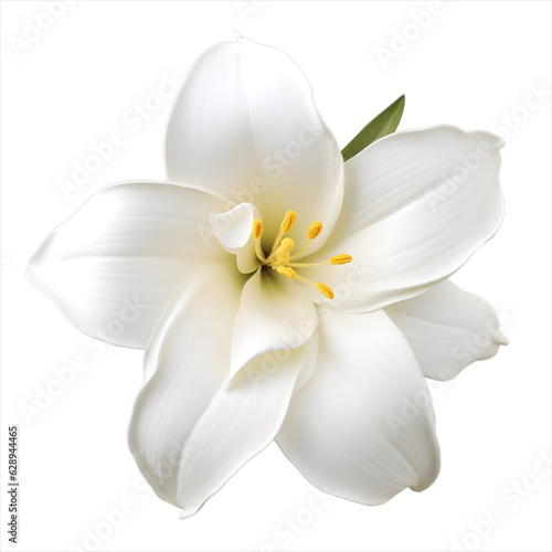 Graceful Floral Element: White Lily Transparent Background