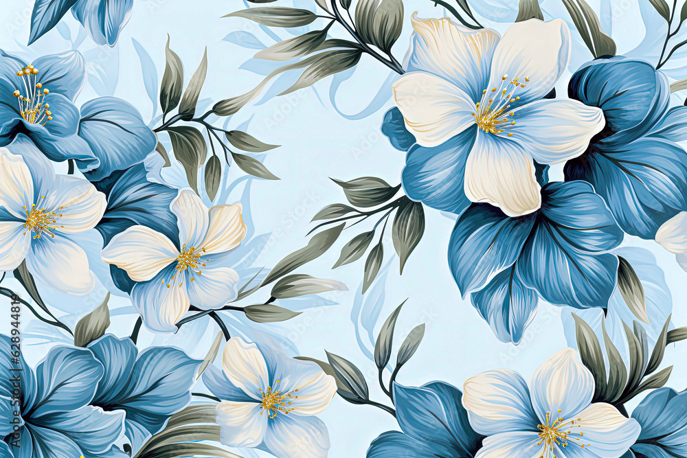 Generative AI Illustration of Background of flowers and plants with backgrounds of various colors Generative AI Illustration of Background of flowers and plants with backgrounds of various colors