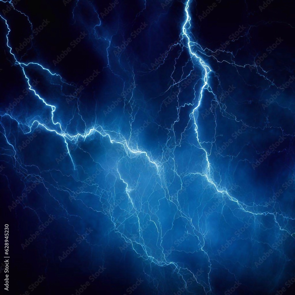 Fototapeta premium electric blue lightning storm