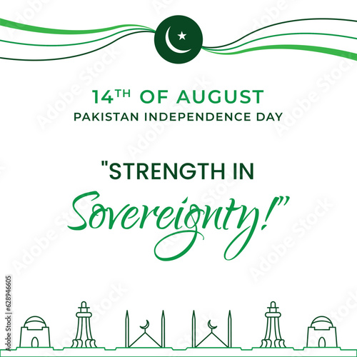 Pakistan Independence Day Post with Design