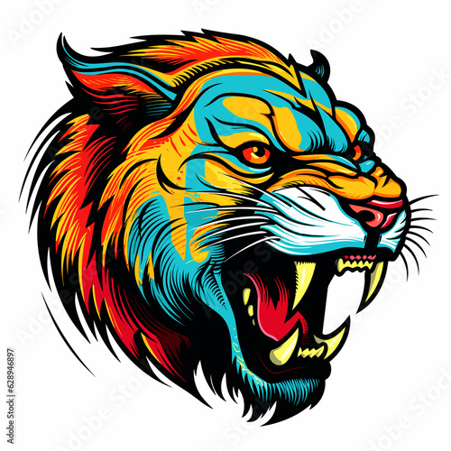 Wallpaper Mural Portrait of a tiger in pop art style. Template for t-shirt and sticker. Torontodigital.ca