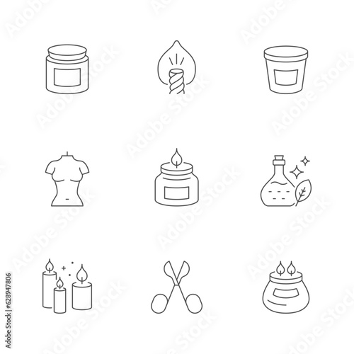 Set line icons of candle
