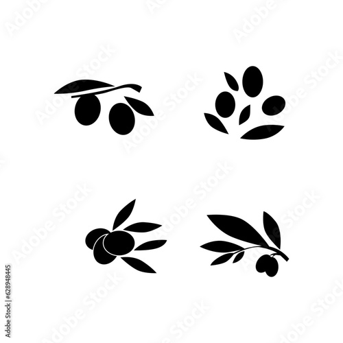 Olive icon collection - vector and silhouette