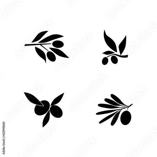 Olive icon collection - vector and silhouette