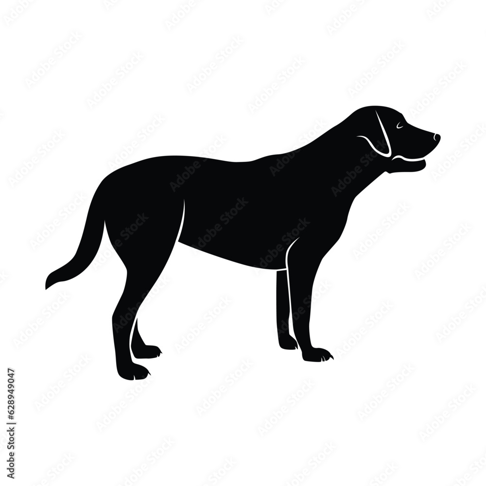 Dog silhouette illustration design, dog silhouette isolated design, print and decoration