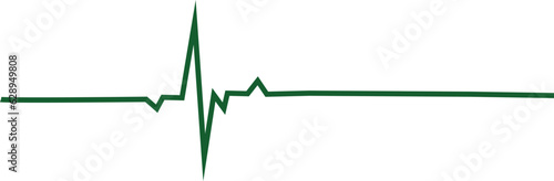 Green heart beat vector illustration isolated on white background with transparent