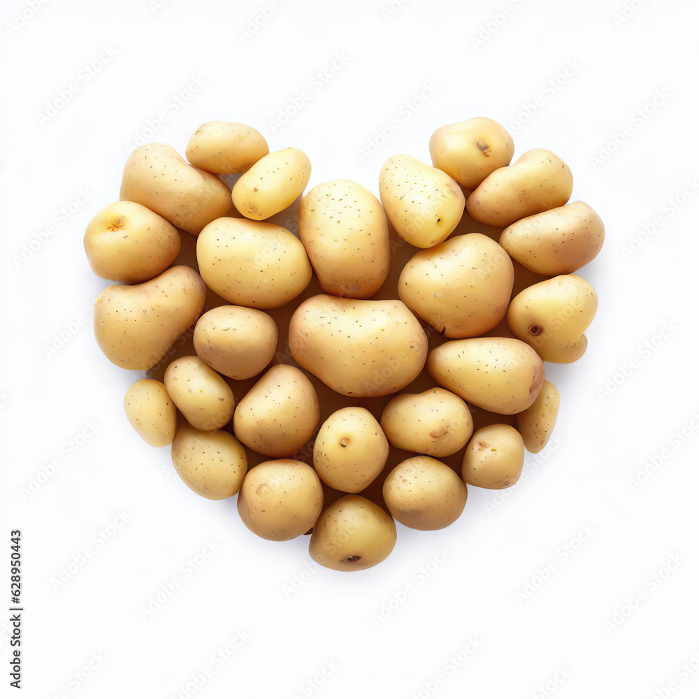 Heartwarming Potato Beauty - Realistic Food Illustration for Health Enthusiasts, Generative AI Heartwarming Potato Beauty - Realistic Food Illustration for Health Enthusiasts, Generative AI