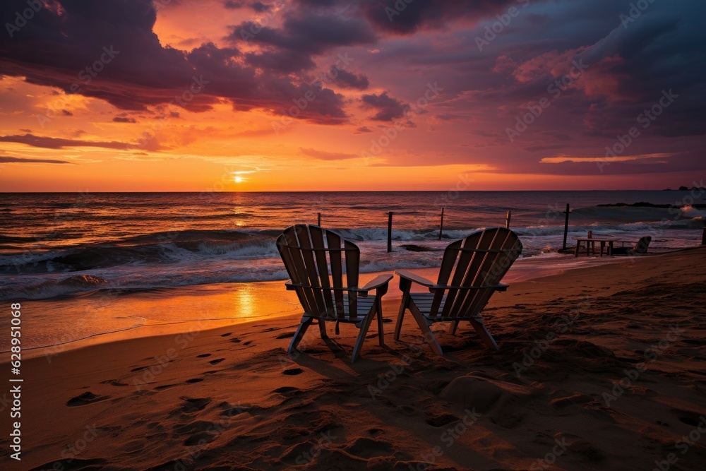An inviting setup of sun loungers, a perfect spot to relax and unwind An inviting setup of sun loungers, a perfect spot to relax and unwind