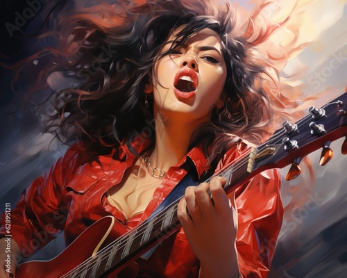 Female playing the electric...