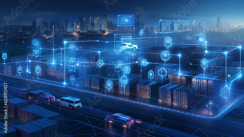 Craft an intelligent cargo logistics dispatch system, employing AI algorithms to optimize load assignments, reduce empty miles, and streamline delivery routes for maximum efficienc Generative AI photo