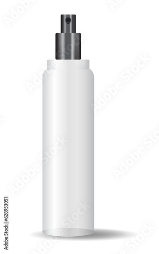 Bottles with spray, dispenser and dropper, cream jar, tube. Cosmetic package.